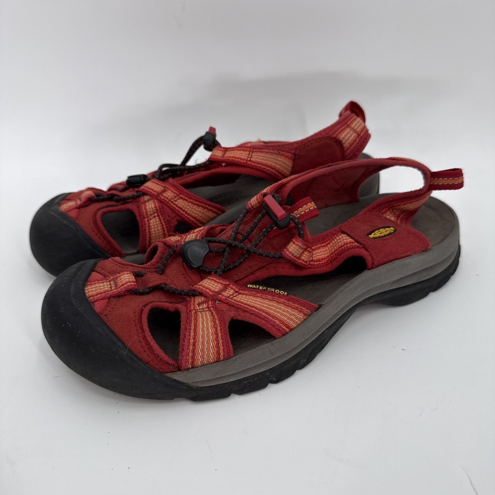 Keen Womens Red Orange Waterproof Rubber Sandals Size 10 Outdoors Travel